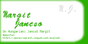 margit jancso business card